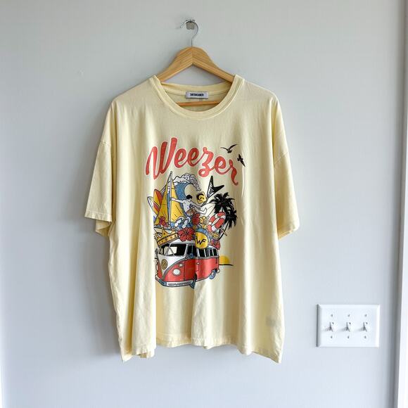 DAYDREAMER Weezer Graphic Short Sleeve T-Shirt Yellow OS - Picture 1 of 7